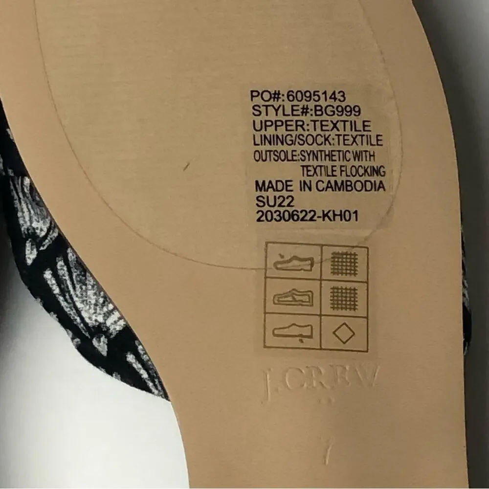 J.Crew Women's Trendy Black and  White Fan Bow  Sandals Sz 7
